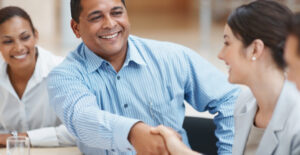 Man receiving a military loan