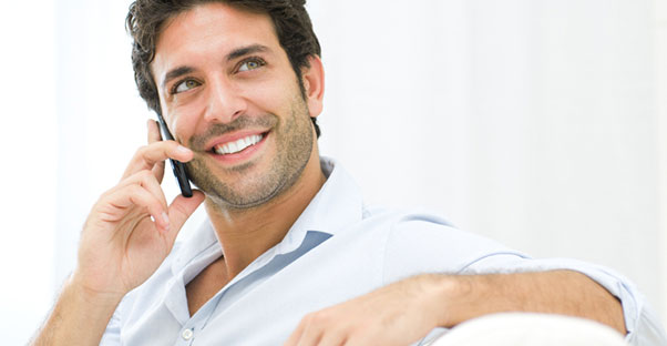 Man talks on his cell phone