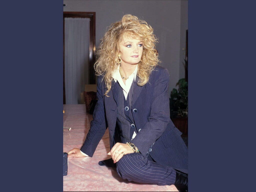 Bonnie Tyler before a concert in Russia in 1996.