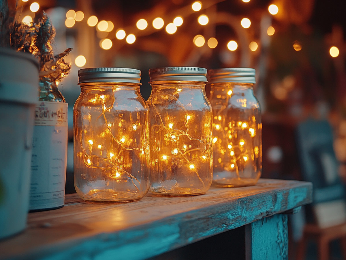 Put String Lights in Mason Jars