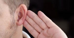 A man with bad hearing