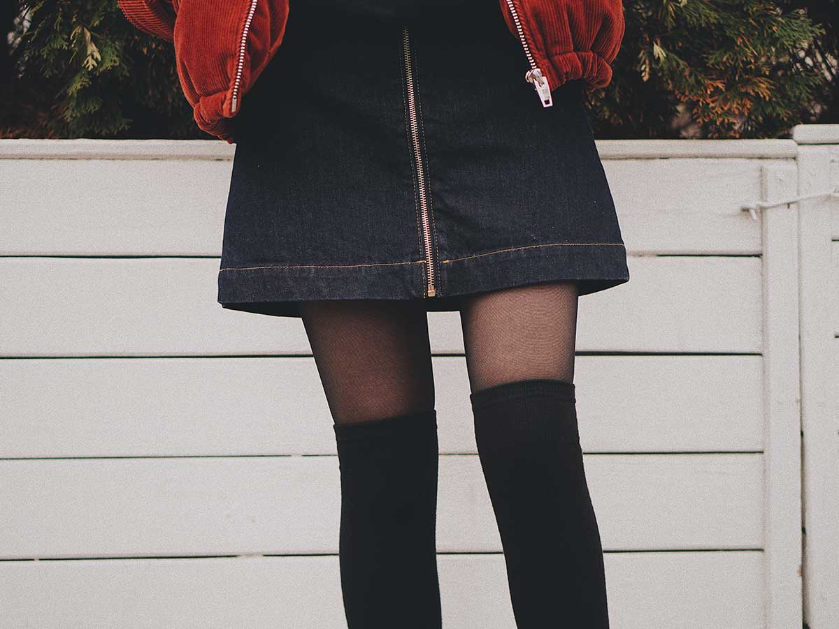 Wear tights under skirts.