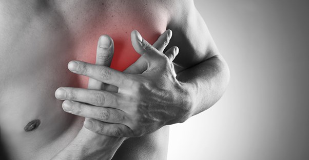 A man experiences chest pain