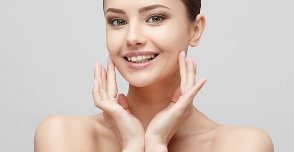 A woman with perfect skin