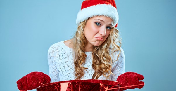 woman who does not like her gift