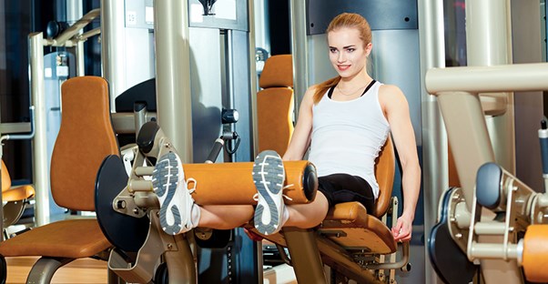 A woman works her legs