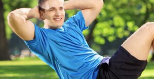 A dude works his abs