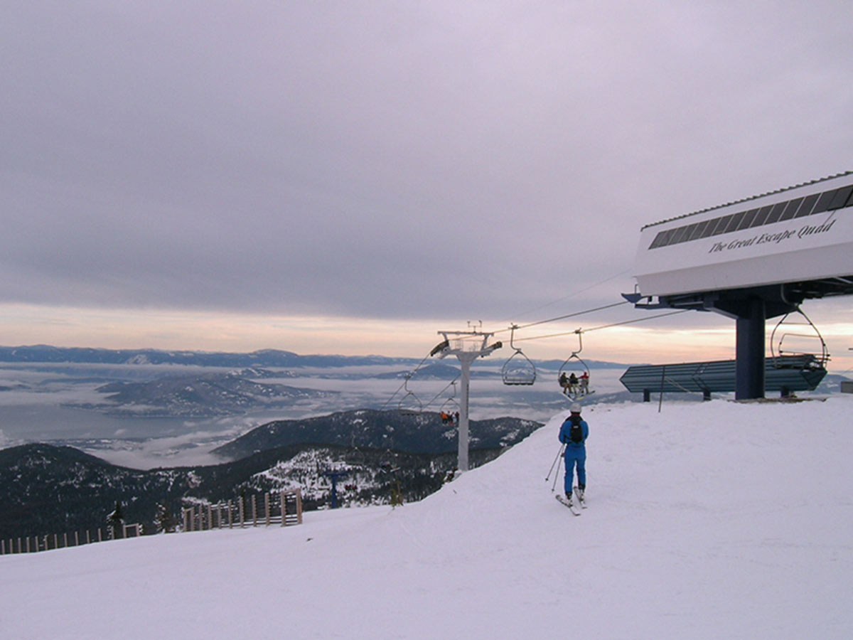 6. Skiing at Schweitzer Mountain