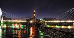 The Keeper of the Plains is an impressive sculpture in Wichita, Kansas.