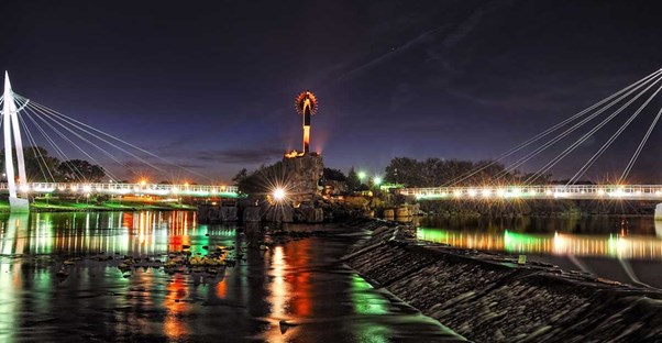 The Keeper of the Plains is an impressive sculpture in Wichita, Kansas.