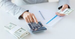 businessperson consulting a tax service