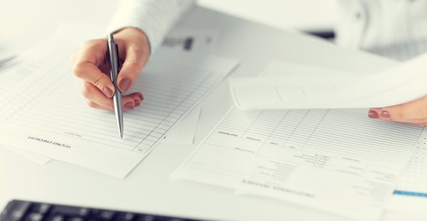 An accountant reviewing a company's numbers