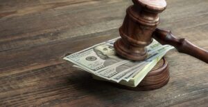 Money under a gavel