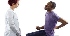 A man complains of lower back pain