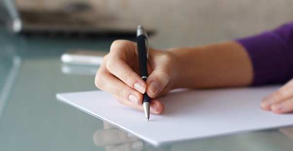Woman writing a letter