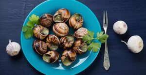 a plate of escargot