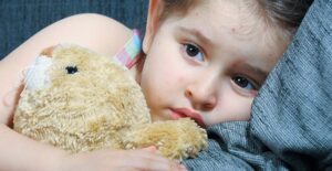 A child hates the chickenpox