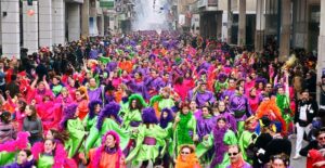 The carnival celebrations in Patras, Greece, are some of the largest in Europe.