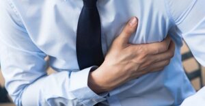 A man experiences chest pain