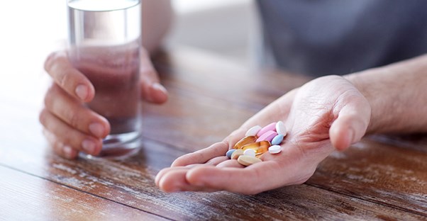A handful of vitamins