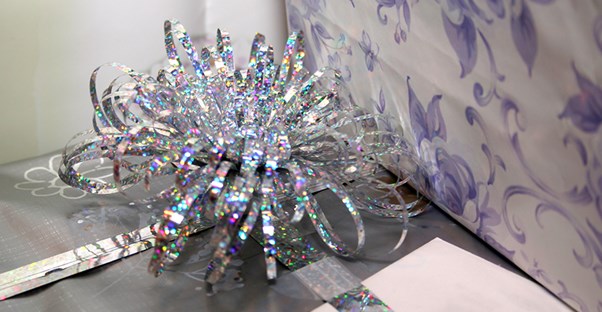 Wedding gifts stacked together