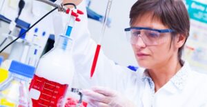 A scientist performs stem cell research