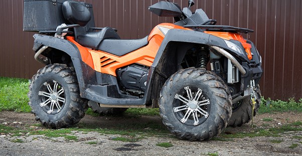 Orange and black 4-wheeler