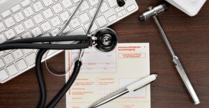 A gout doctors desk