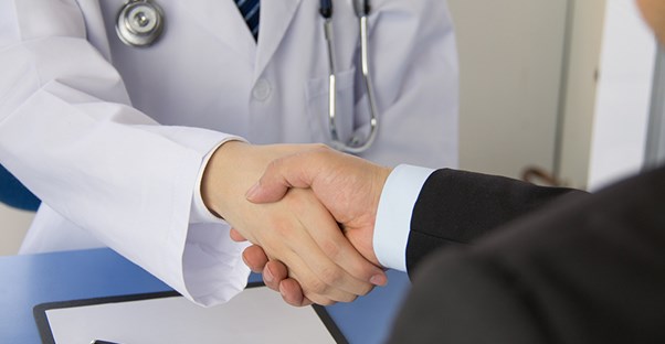 A doctor treats gout