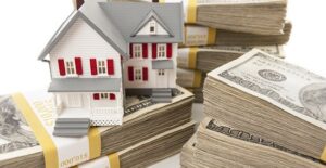 tiny house in pile of money