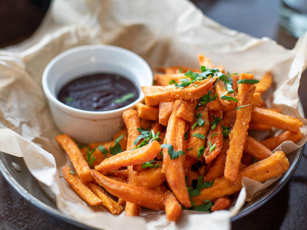 Sweet Potato Fries and Maple Syrup