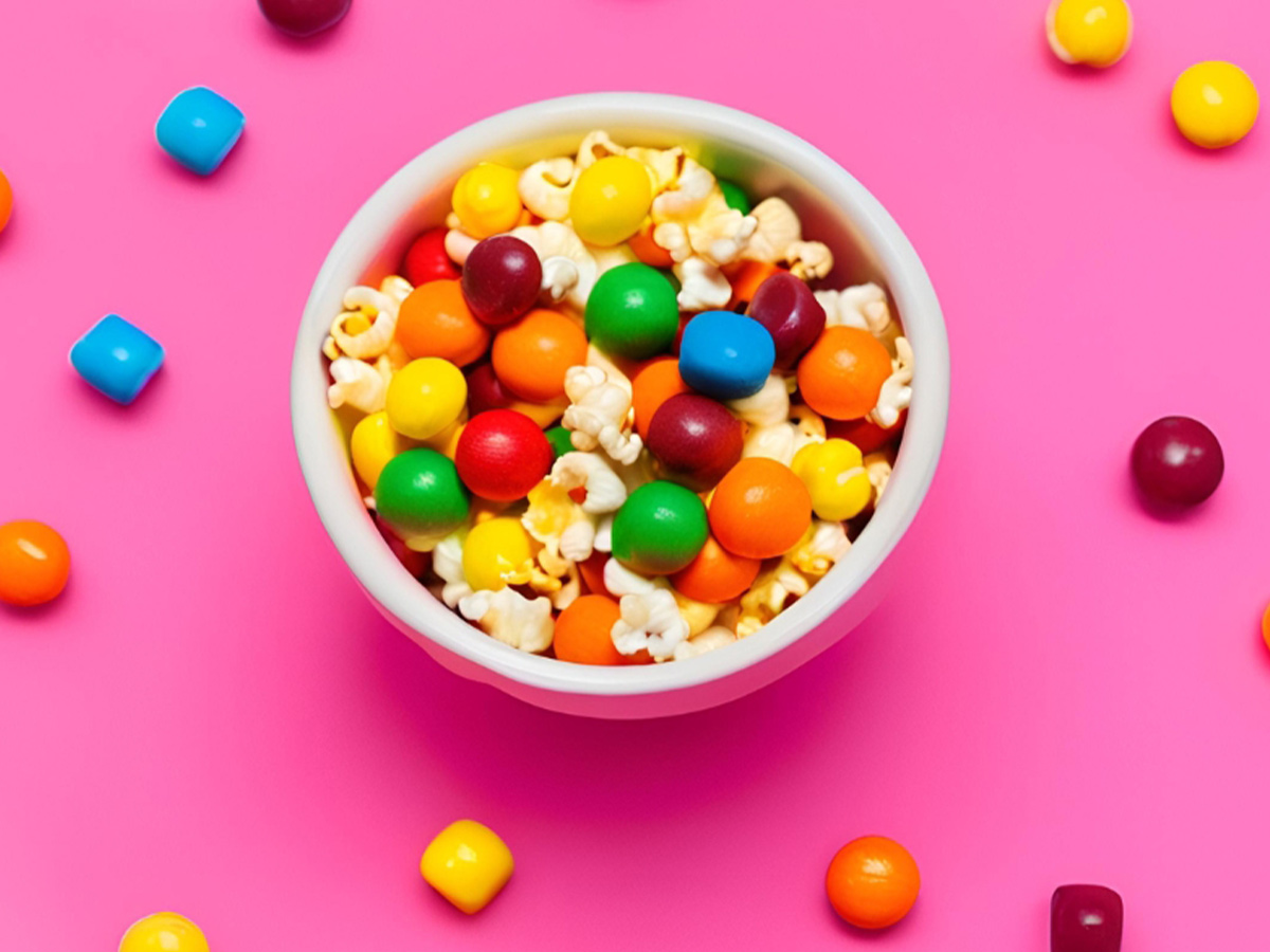 Skittles in Popcorn