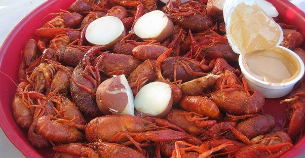 This plate of crayfish is a common sight in Louisiana.