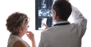 A doctor explains an x-ray result