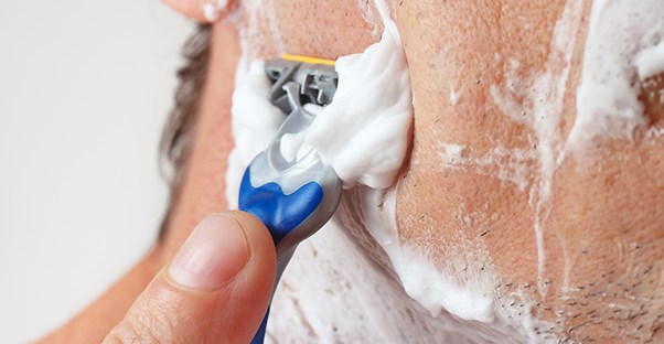 A man flirts with razor burn