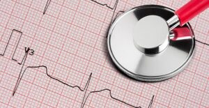 A stethoscope and heart information