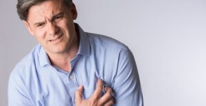 A man with chest pain