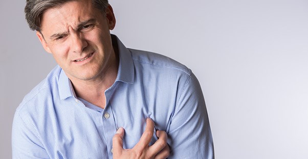 A man with chest pain