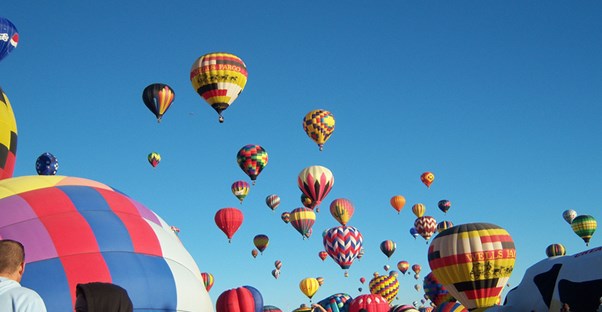 Hot air balloons take flight in Albuquerque.