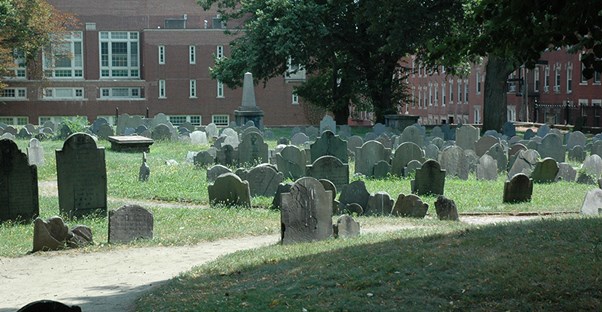A cemetery in the North End area of Boston.