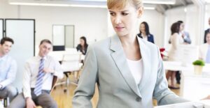 woman being sexually harassed at work