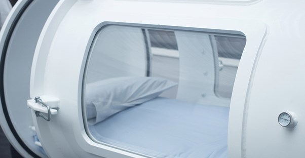 A hyperbaric oxygen chamber