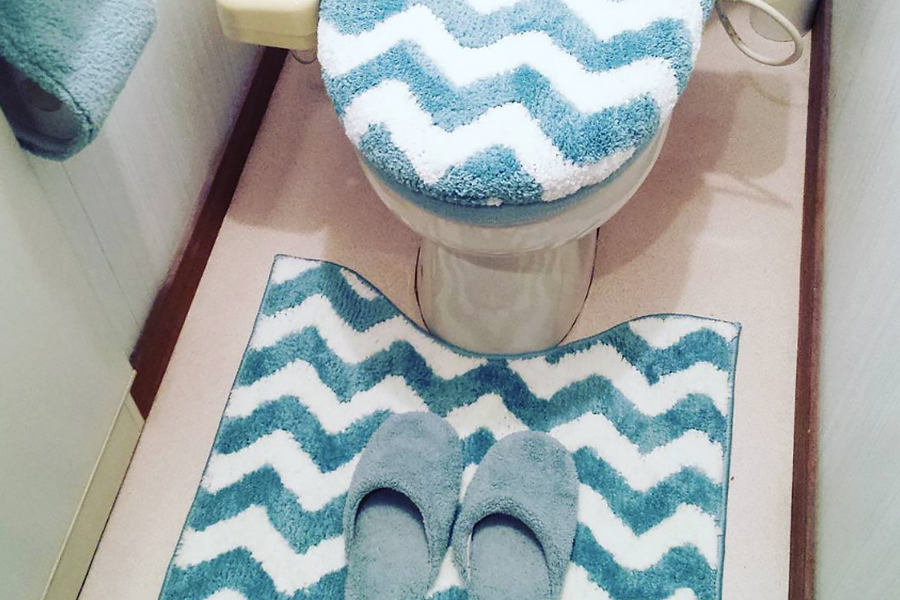 3. Toilet Rugs and (4.) Covers