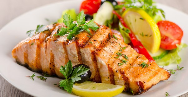 A chunk of salmon