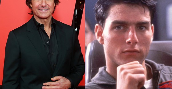Current and young John Stamos