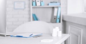 A kidney doctor's desk