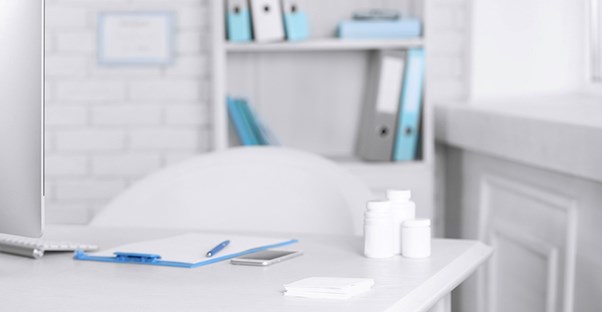 A kidney doctor's desk