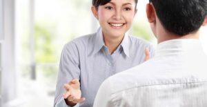 A happy conversation