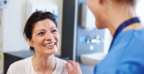 A doctor and patient discuss hammer toe