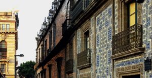 A mosaic wall in the La Condesa neighborhood of Mexico City.
